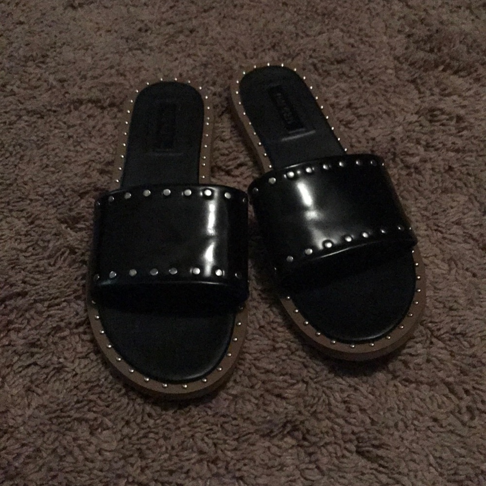 Black and studded sandals